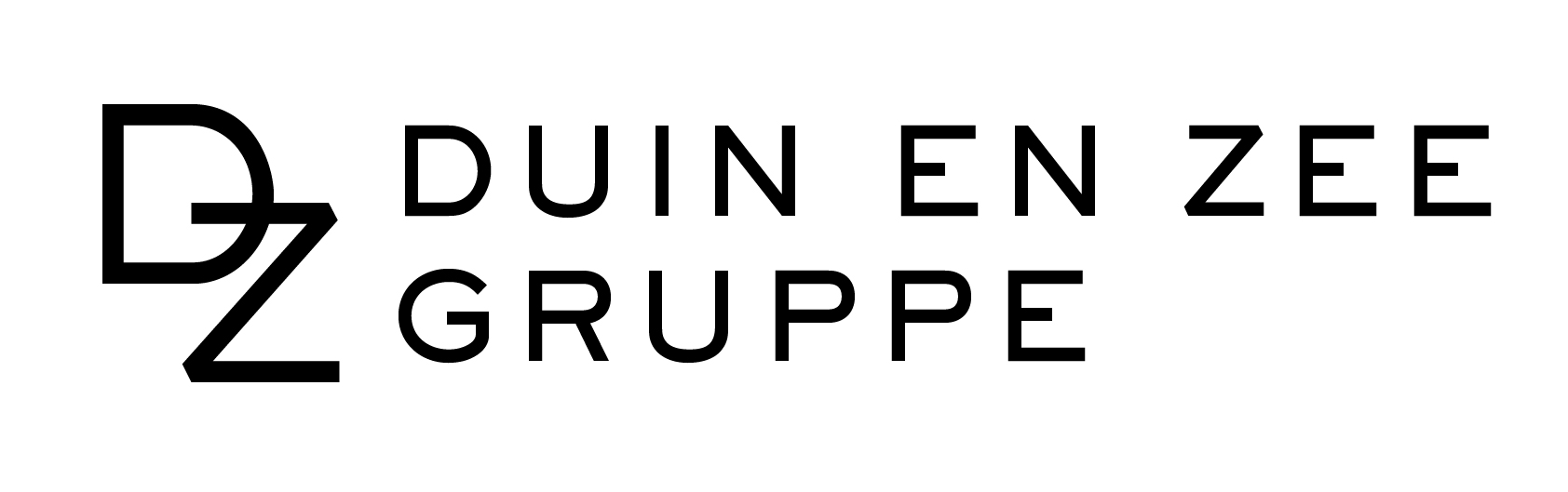 Schwarzes DZ Gruppe Logo auf weißen Hintergrund