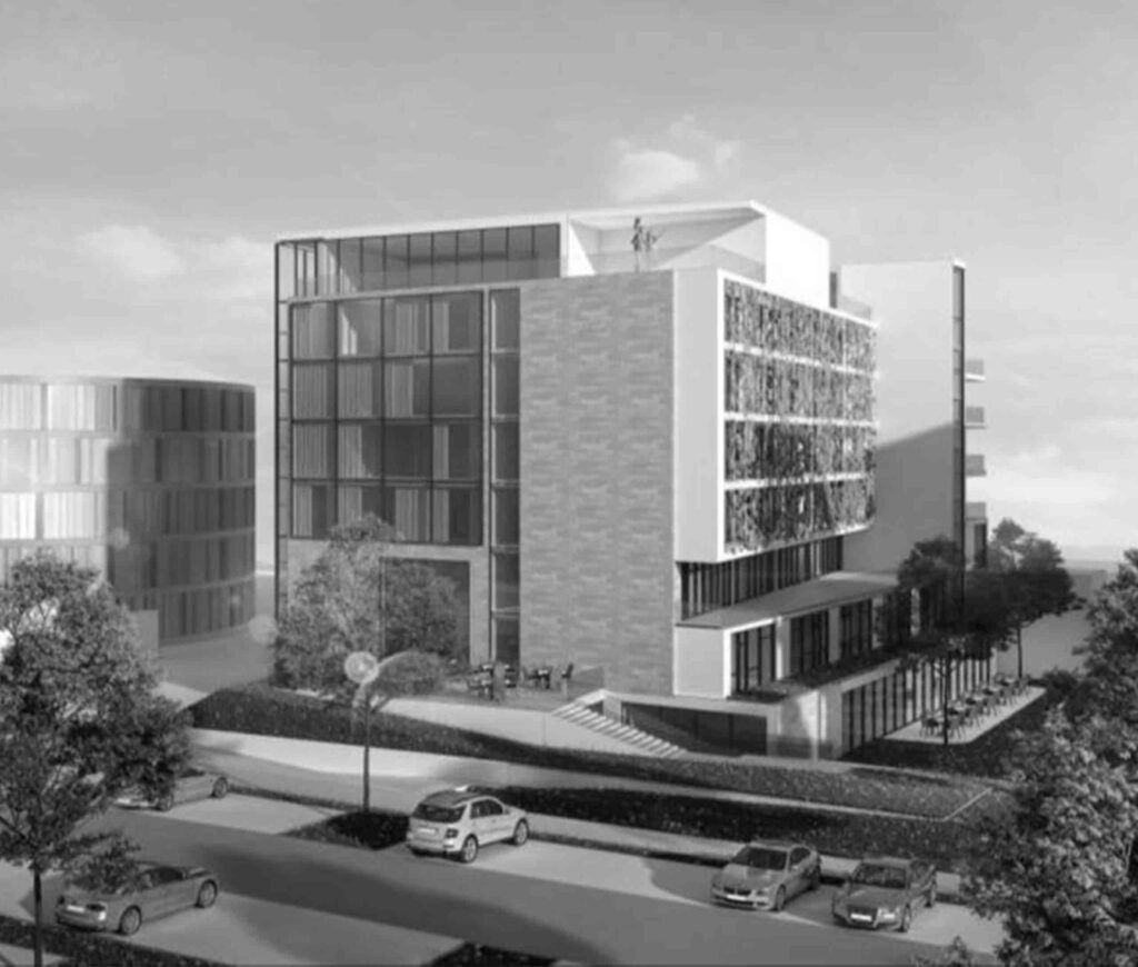 Rendering des SCHÖNES LEBEN Standortes Neu-Ulm am alten Bahnhof